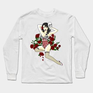 Wild Rose Pin Up Long Sleeve T-Shirt